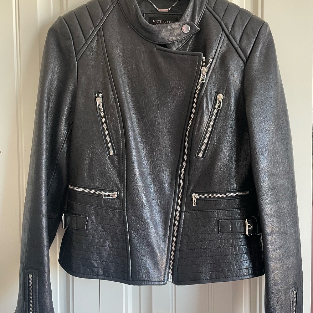 Victorias Secret  Women's Moto Jacket - Black - Size Small